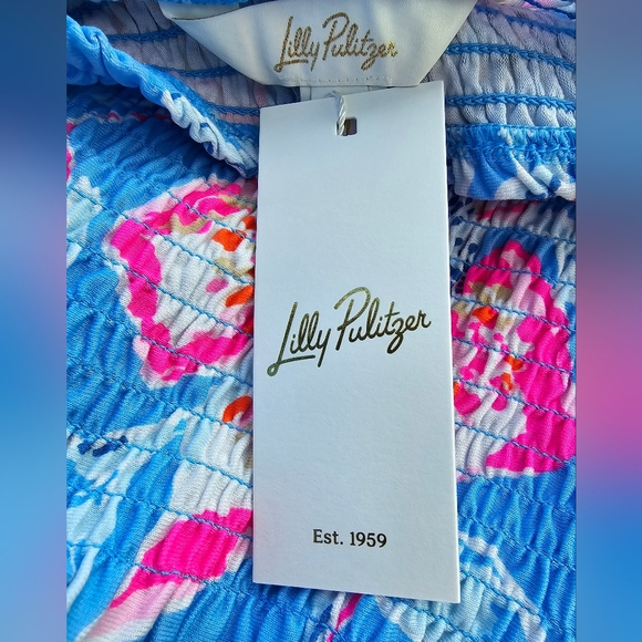 NWT Lilly Pulitzer Kailua Smocked Maxi Dress Multi Bahamian Rhapsody Large - Picture 7 of 11